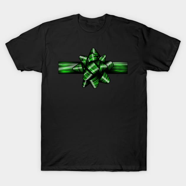 Green zebra bow T-Shirt by Zodiart